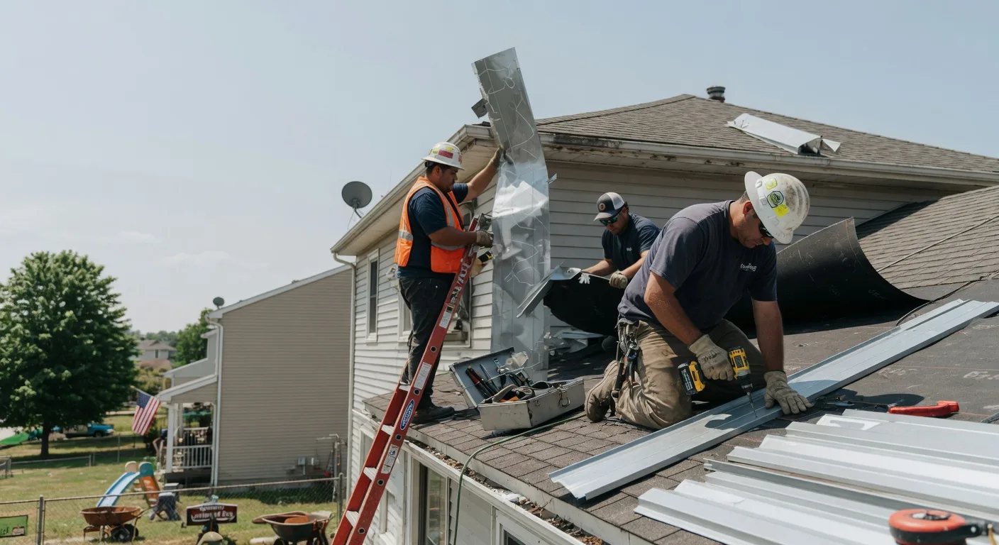 Storm Damage Metal Roof Repair in Hartshorne, OK